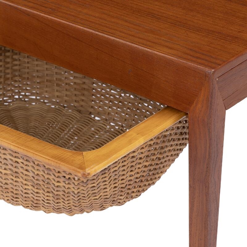Severin Hansen Jr. | A pair of teak sewing tables with woven yarn ...