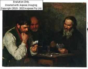 (Waldenburg/Schlesien 1844- nach 1891) Kartenspieler, signiert, datiert Adolf Böhm 1873, Öl auf Leinwand, 80 x 103 cm, ohne Rahmen - Böhm, Adolf