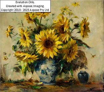 Sonnenblumen in einer Vase - Hans Wacker