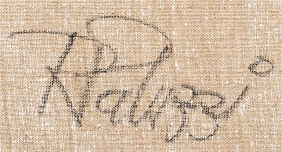 Rinaldo Paluzzi signature on acrylic on canvas, 1972.