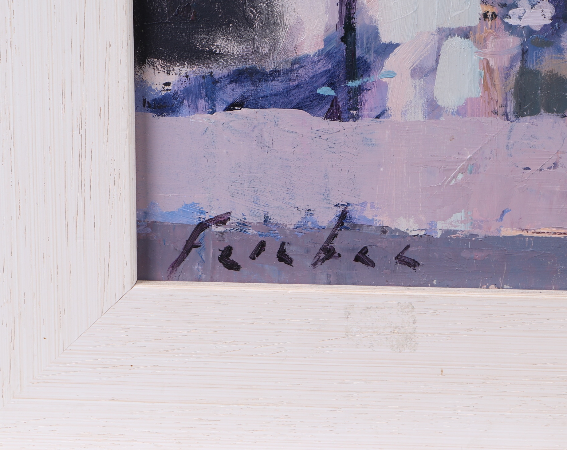 Artwork by Alan Ferebee, Abstract Street Scene, Made of oil on board