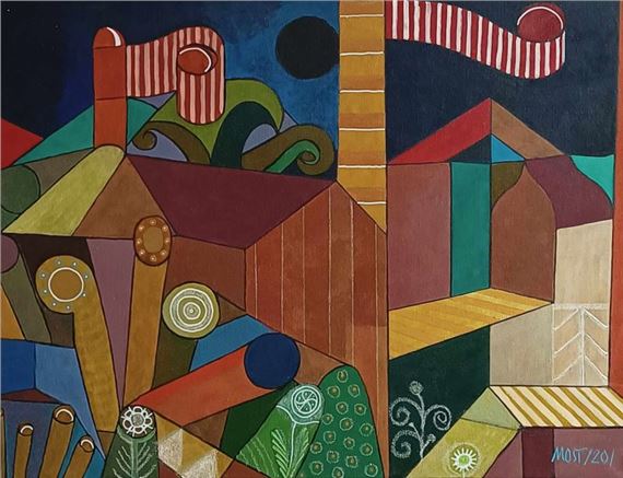 Landscape with flags by Paul Klee by Michał Ostaniewicz, 2024
