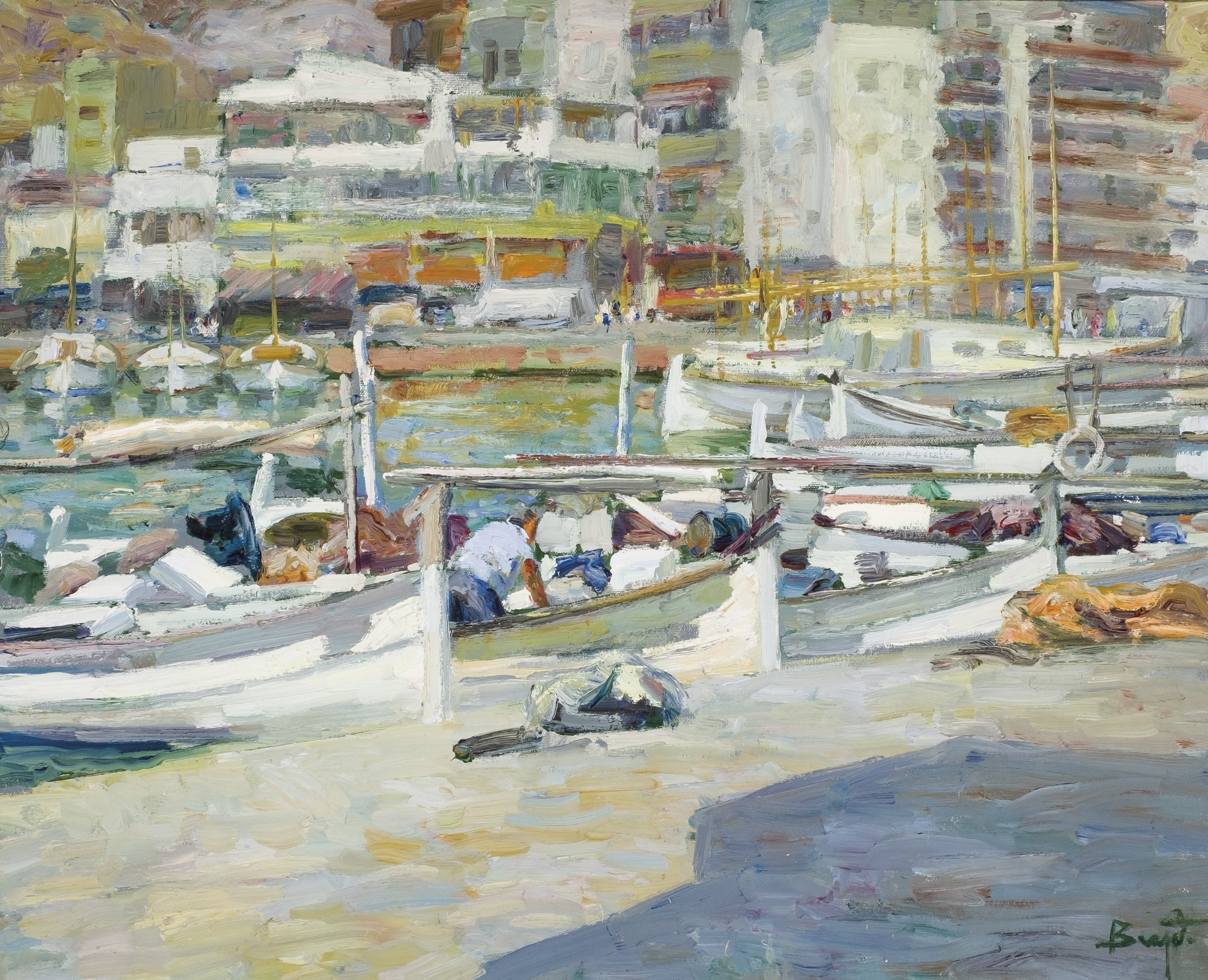 Artwork by Jordi Baget Ballester, Fishermen, Made of Oil on canvas