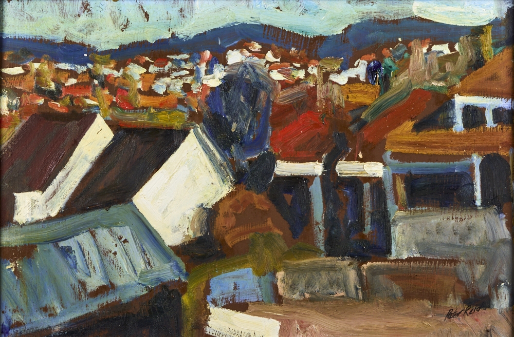 Artwork by Peter Reid, Winter Afternoon, Ponsonby, Auckland, Made of oil on board