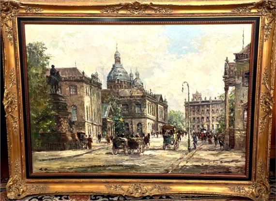 Prachtboulevard Unter den Linden Berlin mit reicher Staffage by August Alexander Wendehals