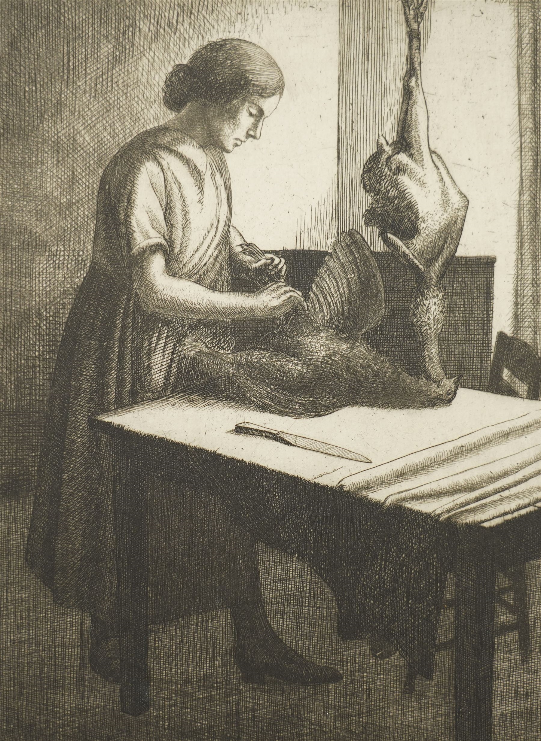 Frederick George Austin | Plucking Poultry (1917) | MutualArt