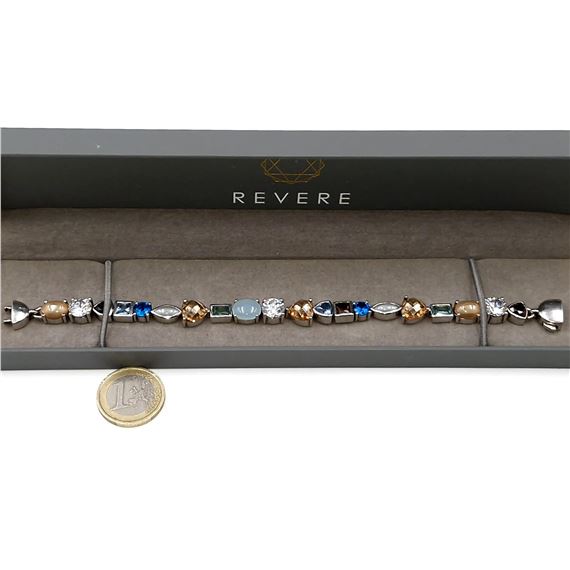 Sterling | A Revery sterling silver bracelet with multi stone panel set ...