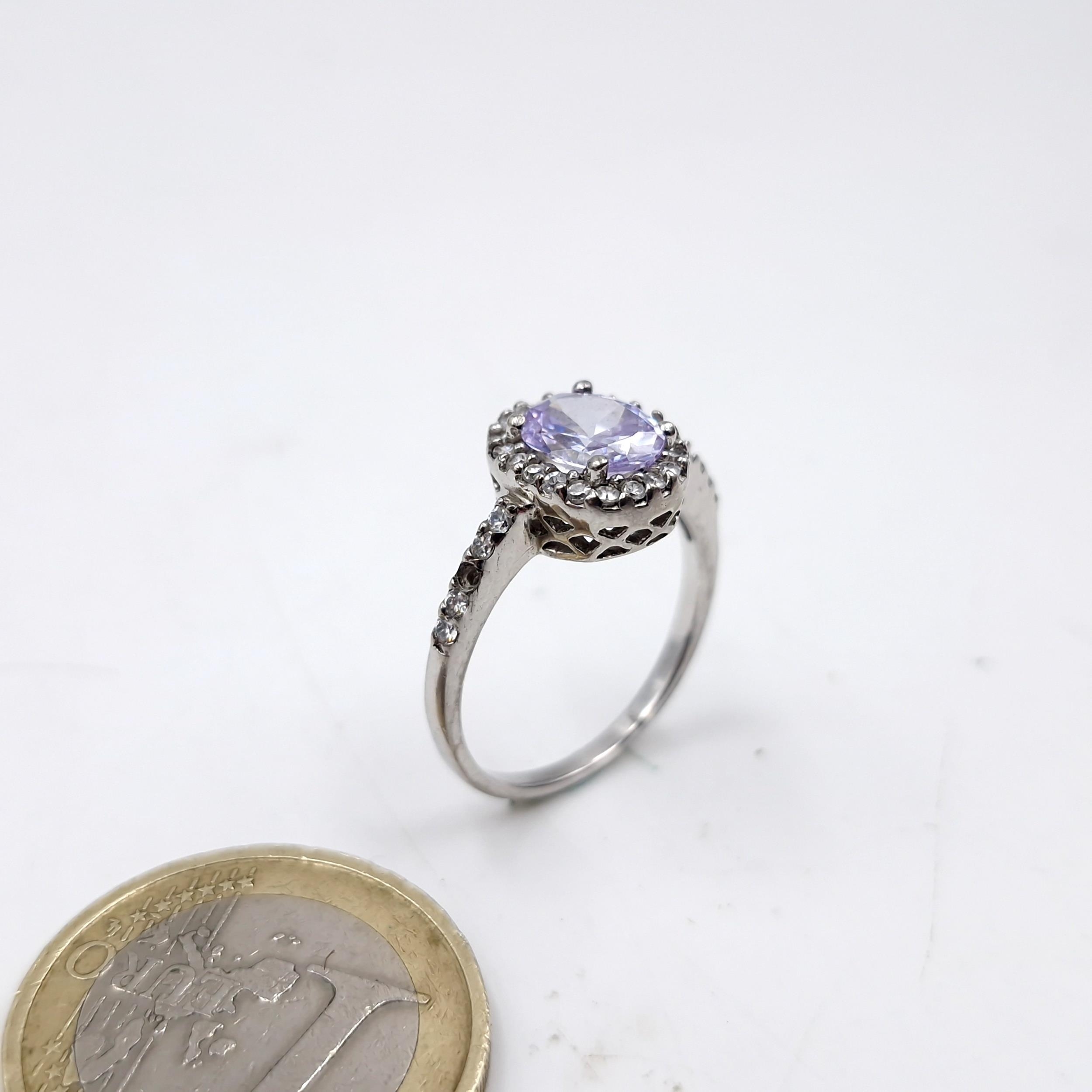 Sterling | A lovely example of sterling silver Lilac gemstone ring stam ...