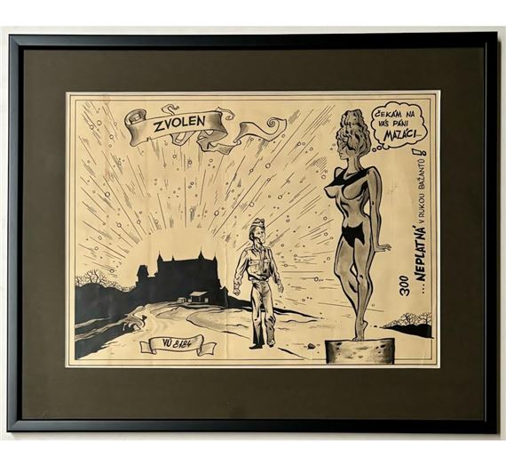 Bankovka Mazáctva - Neplatná v rukou bažantů - rubová strana by Kaja Saudek, 1970