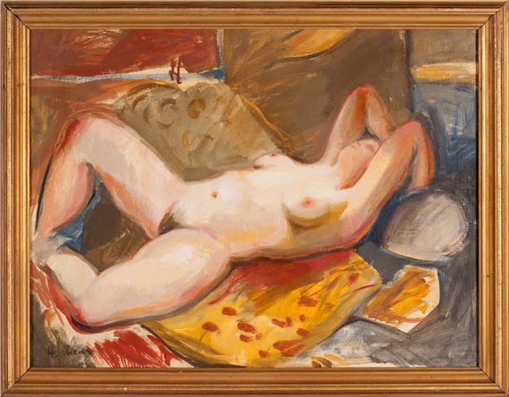 Naked on the couch by Ivon Hitchens, c.1940s