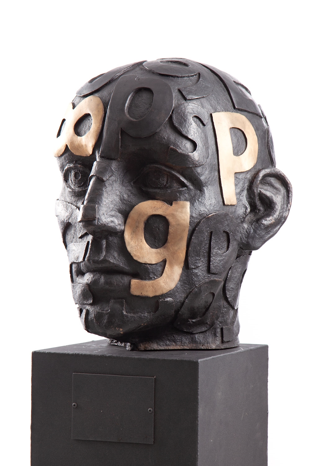 Artwork by Marek Zyga, Big Head, Made of bronze