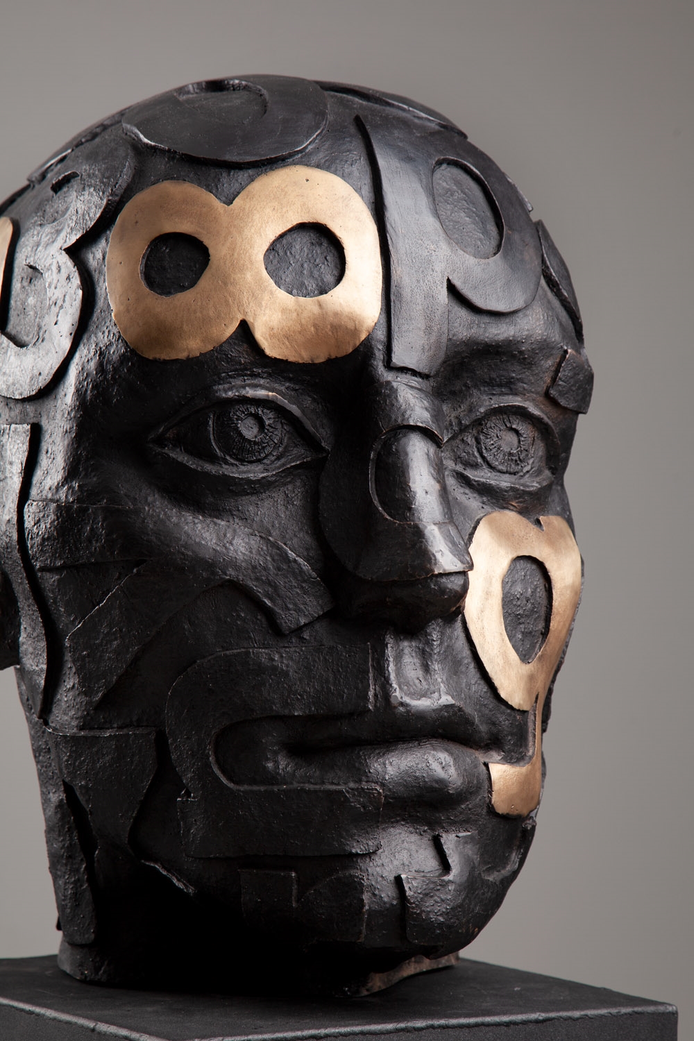 Artwork by Marek Zyga, Big Head, Made of bronze