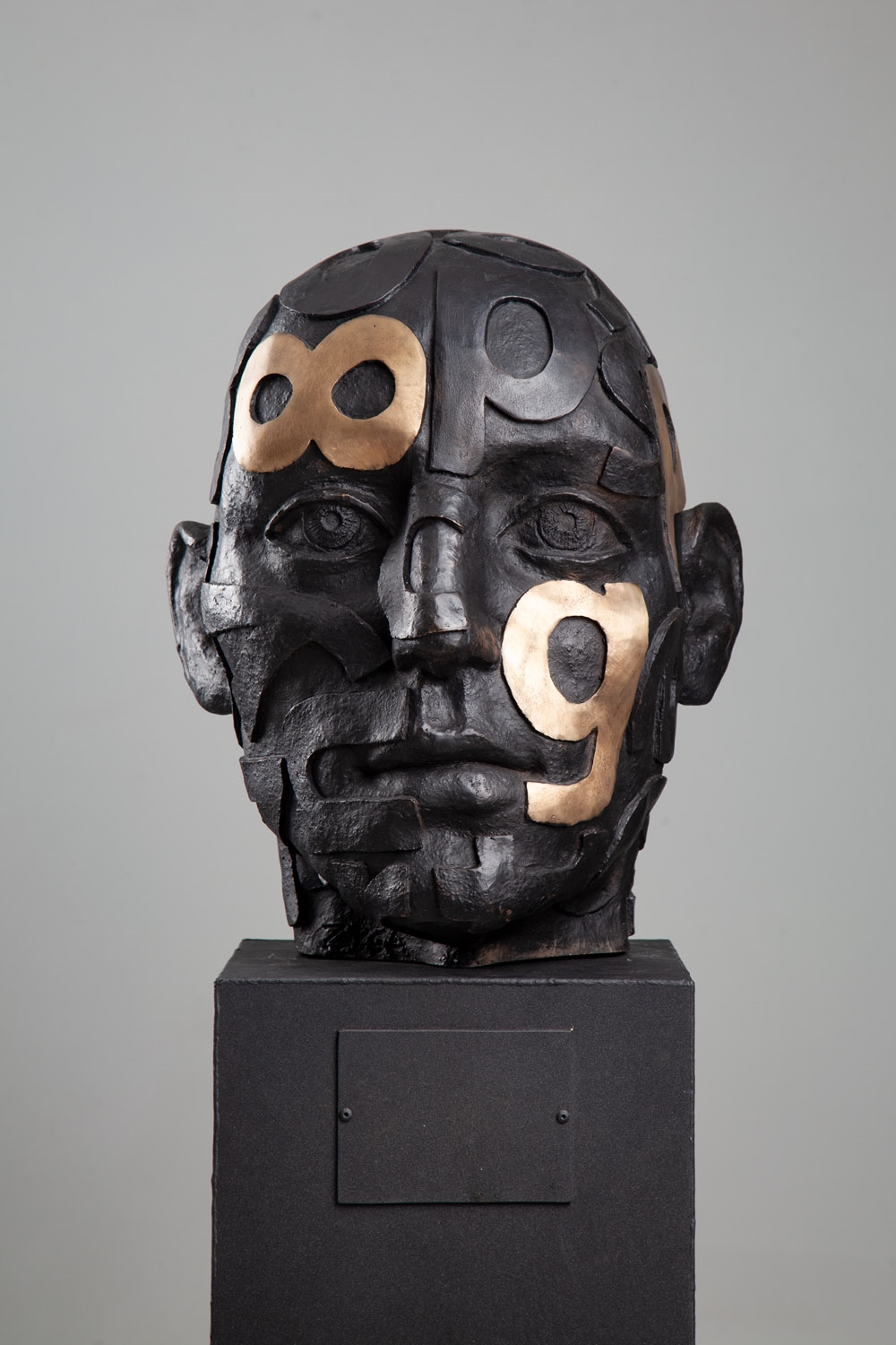 Artwork by Marek Zyga, Big Head, Made of bronze