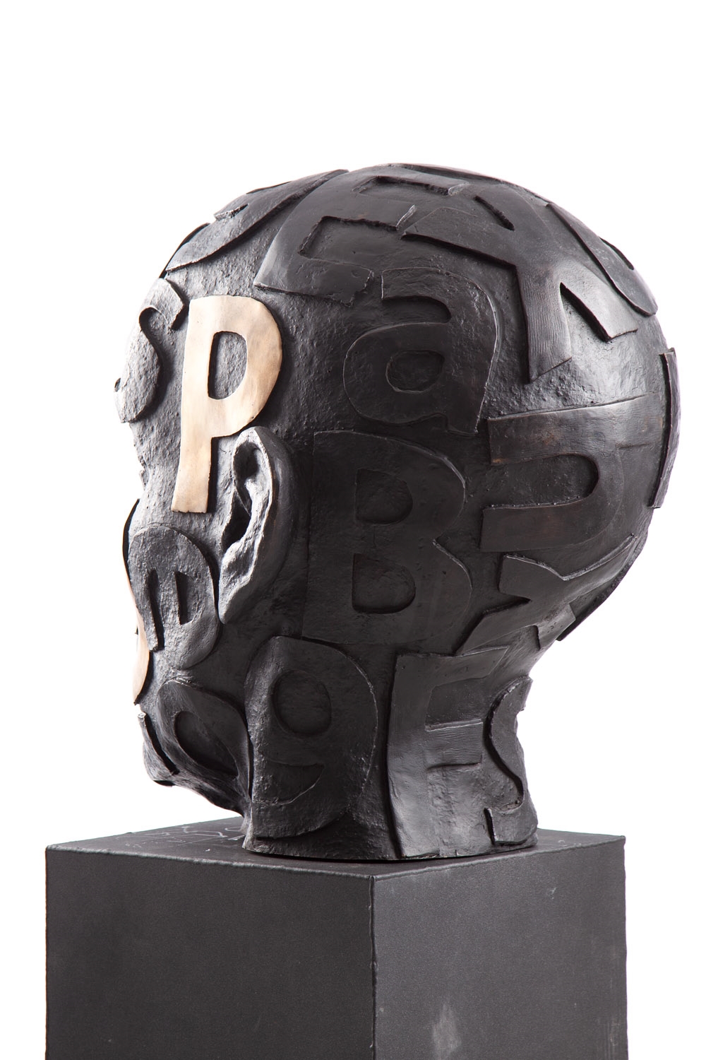 Artwork by Marek Zyga, Big Head, Made of bronze