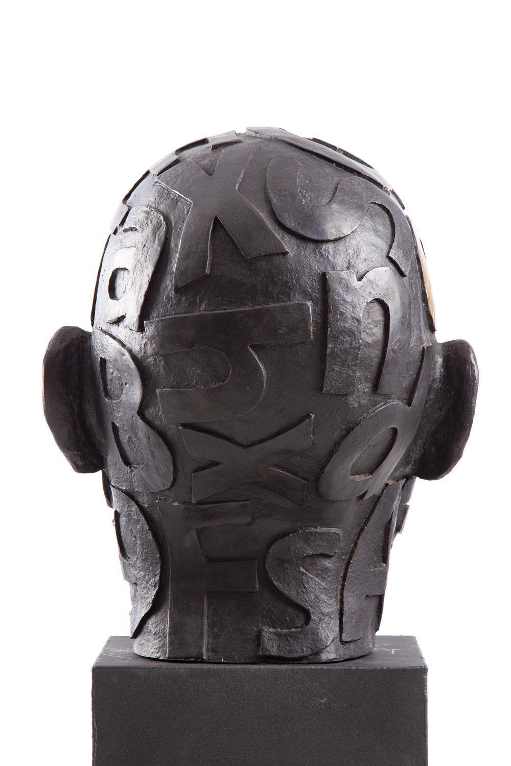 Artwork by Marek Zyga, Big Head, Made of bronze