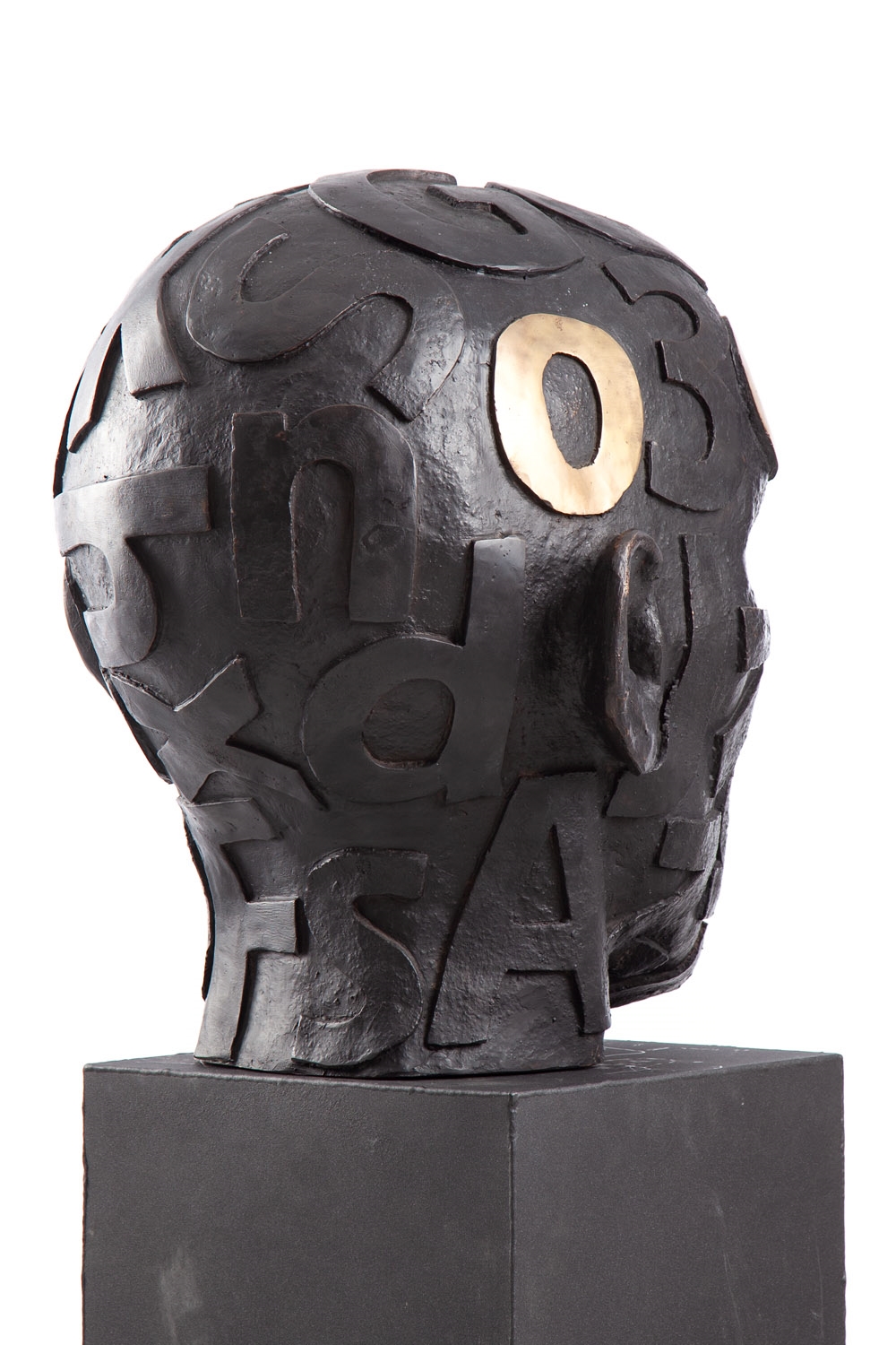 Artwork by Marek Zyga, Big Head, Made of bronze