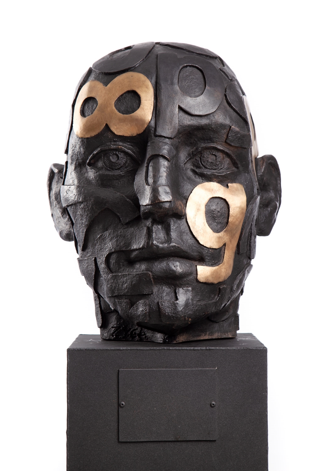 Artwork by Marek Zyga, Big Head, Made of bronze