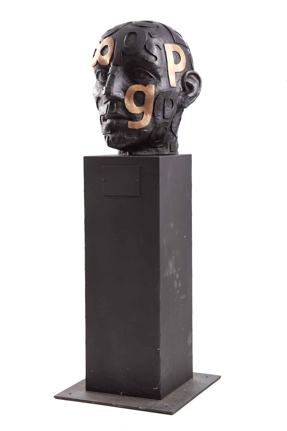 Artwork by Marek Zyga, Big Head, Made of bronze