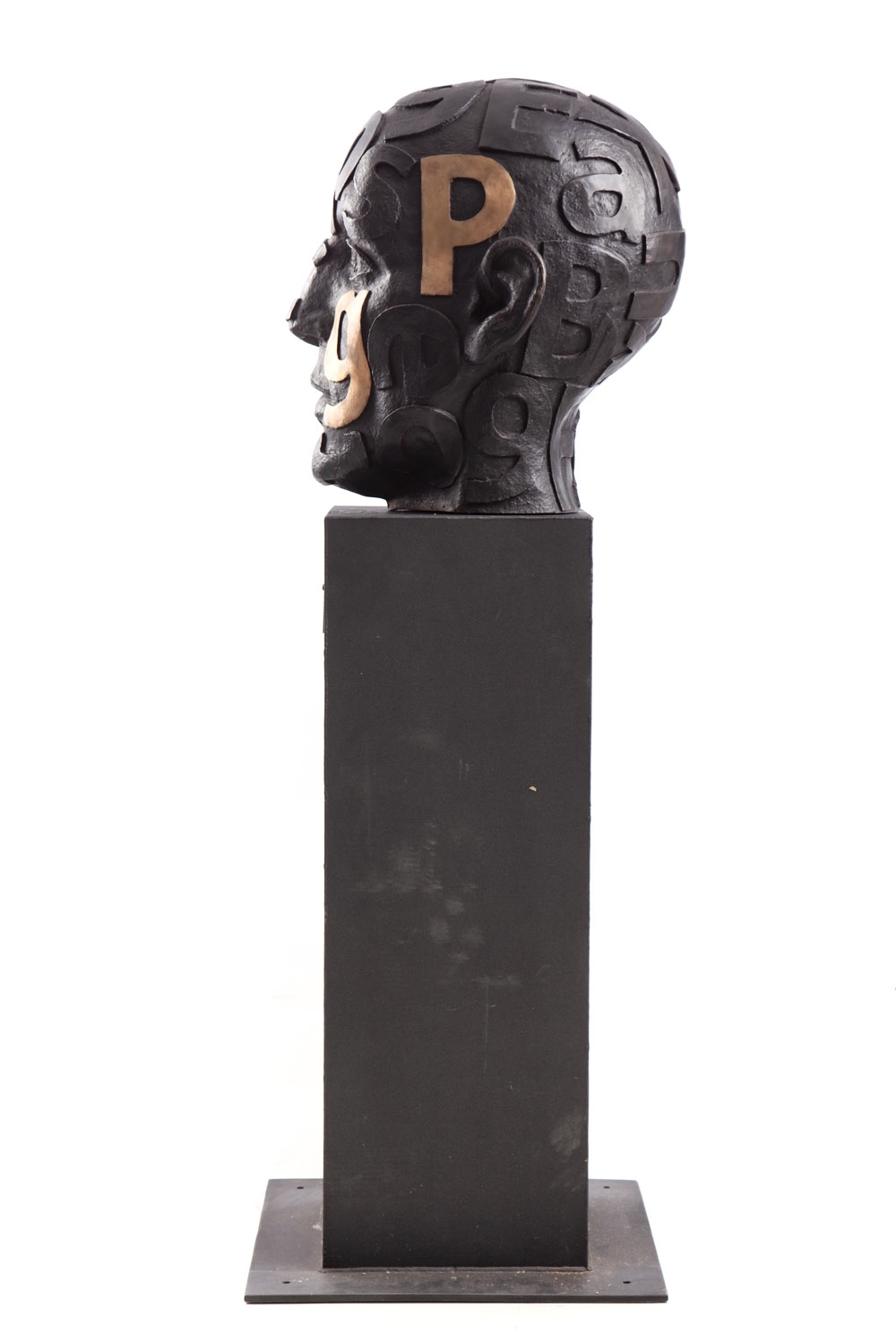 Artwork by Marek Zyga, Big Head, Made of bronze