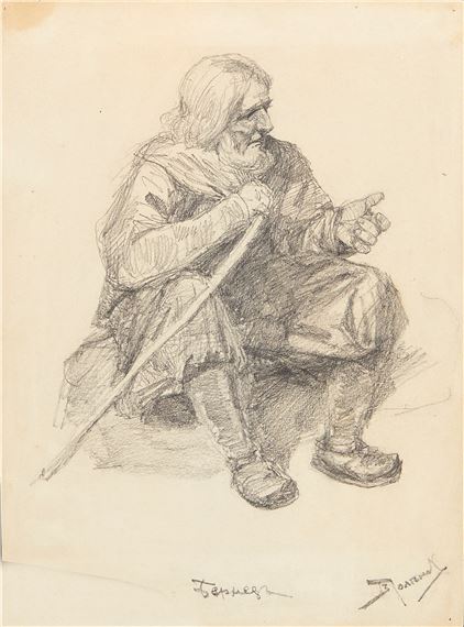 Old beggar by Vasiliy Dimitrevich Polenov