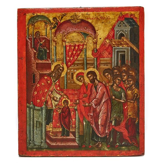 Ikon - Presentasjon av Maria i tempelet - Cretan School, 17th Century