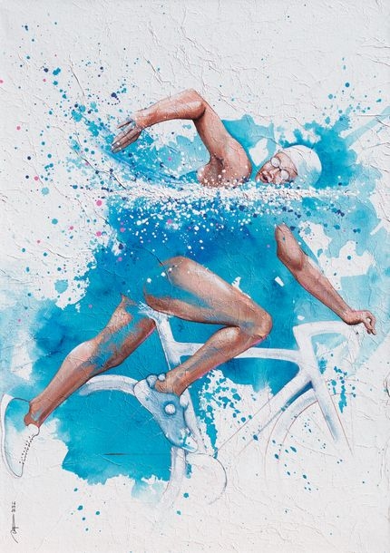 Artwork by Vincent Dogna, Tri Woman - Lot 6, Made of Mixed media on canvas