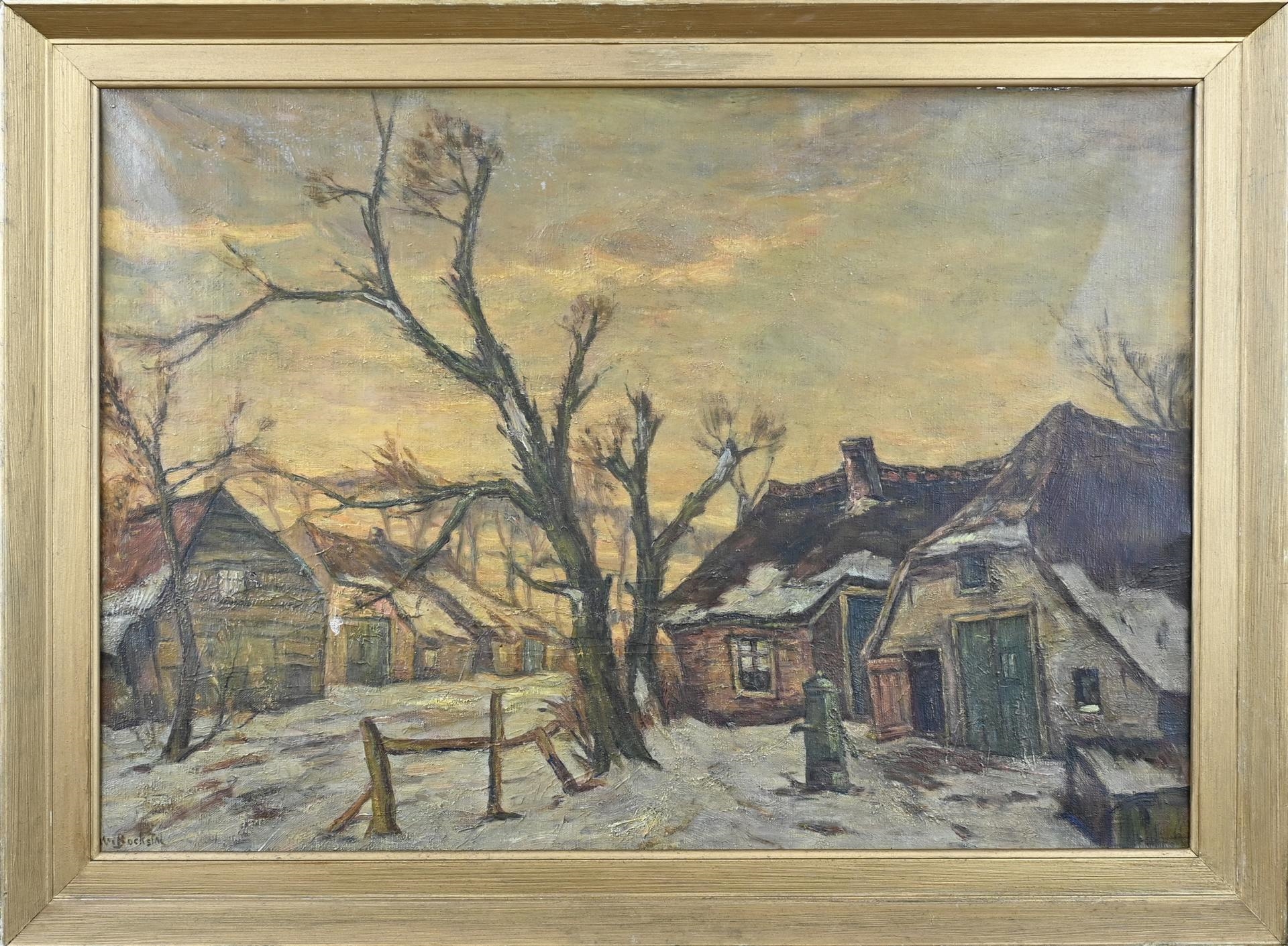 Artwork by Willem Frederik Boekstal, Winterse boerderij te Blaricum. Olieverf op linnen, Made of olieverf op linnen