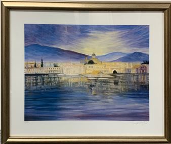 A pair of lithographs entitled "Mediterranean colors" and "Enchanted Harbor" - Randal Leigh