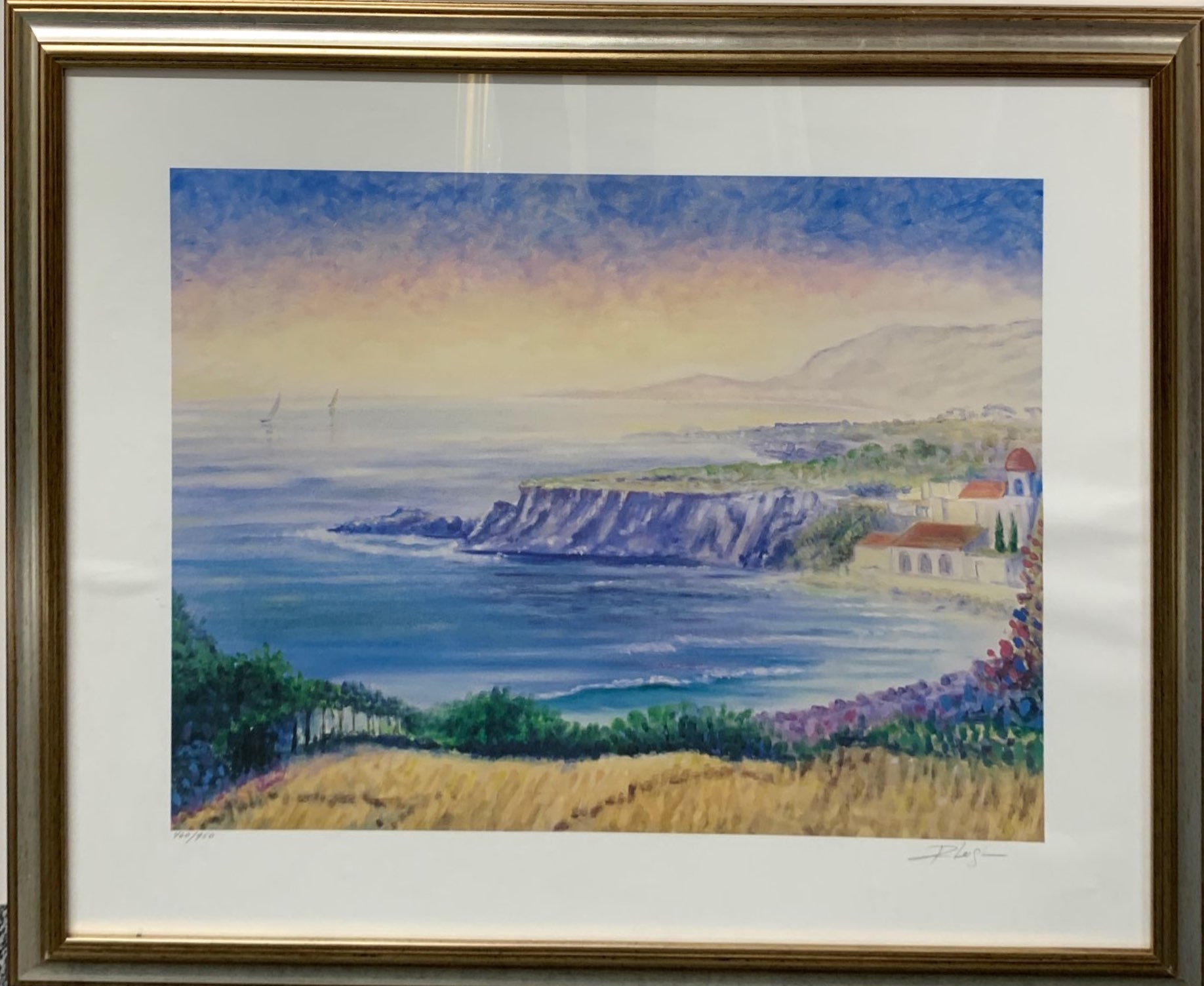 Artwork by Randal Leigh, A pair of lithographs entitled "Mediterranean colors" and "Enchanted Harbor", Made of A pair of lithographs