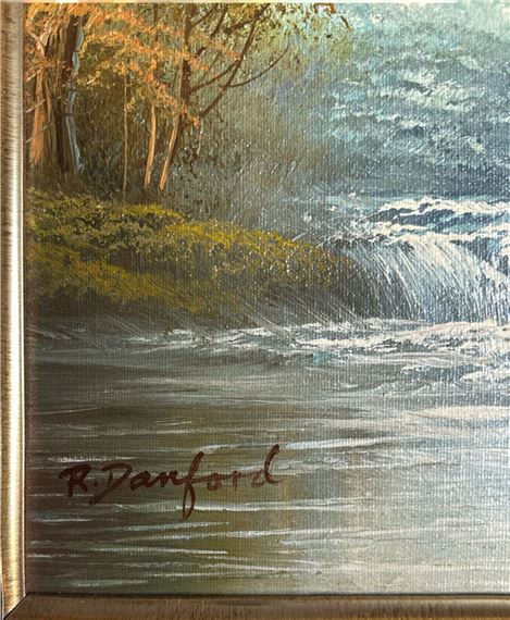 R. Danford | A gilt framed oil on canvas of a river scene by R. Danford ...