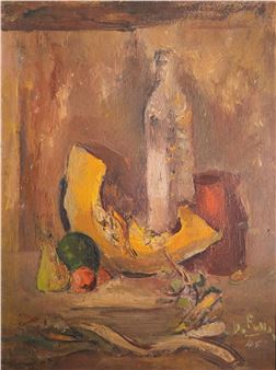 "Naturaleza muerta con zapallo". - Adolfo de Ferrari