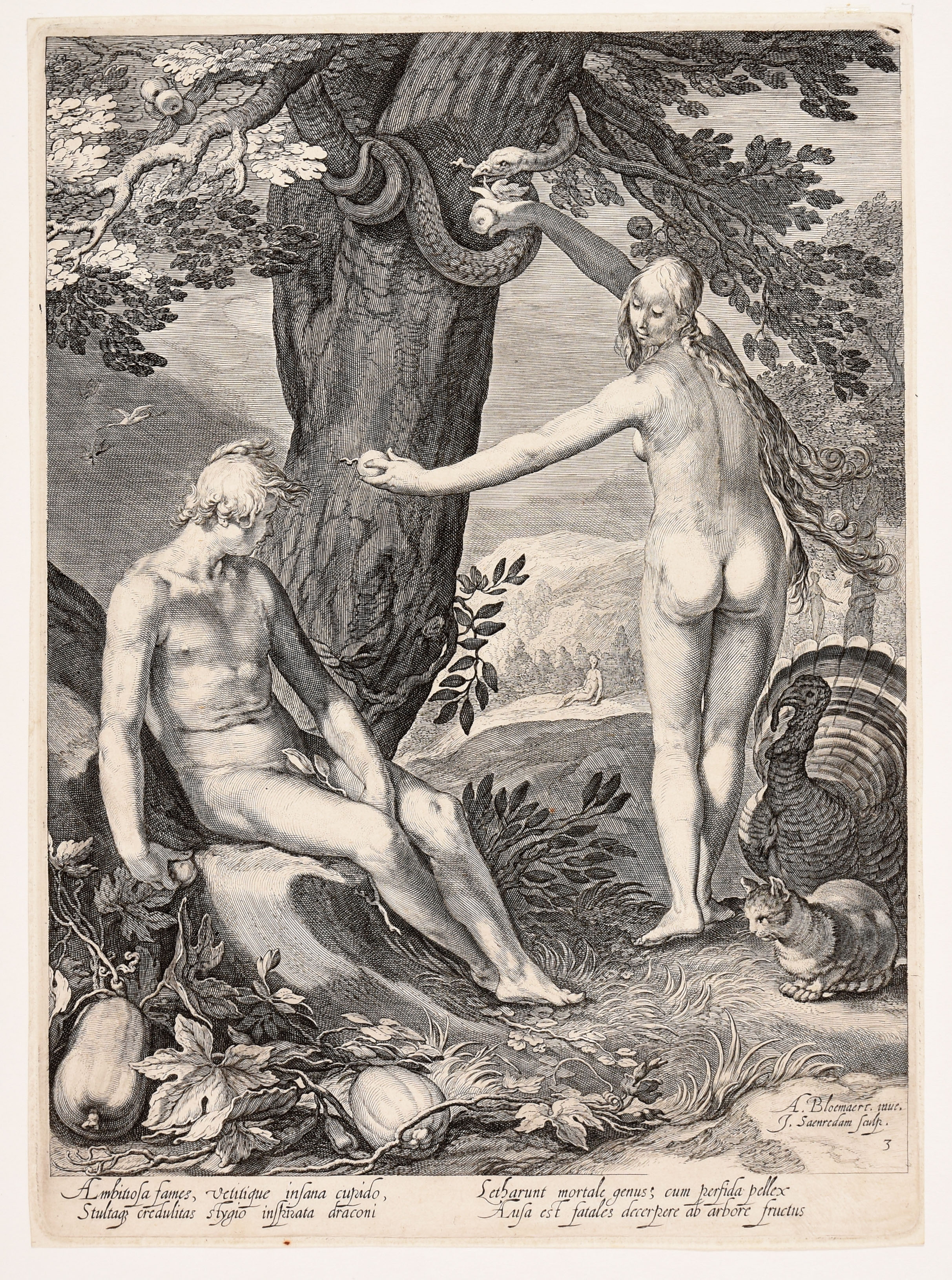 Artwork by Abraham Bloemaert, Jan Pietersz Saenredam, Fall of man., Made of Engraving