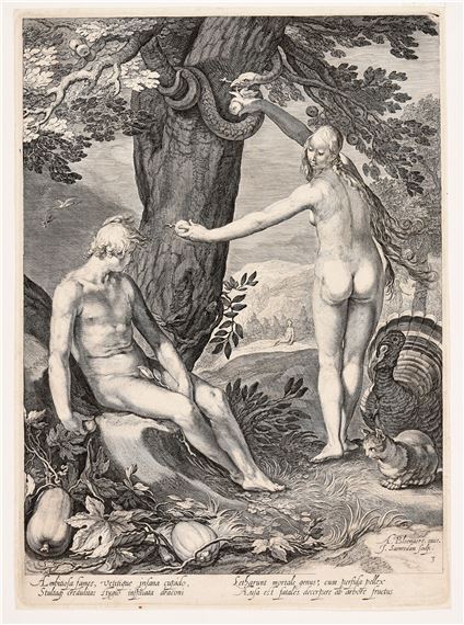 Fall of man. by Abraham Bloemaert, Jan Pietersz Saenredam, 1604
