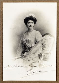 Portrait of Elena of Montenegro, queen of Italy (born Princess Jelena Petrovic - Njegos of Montenegro). - Riccardo Bettini