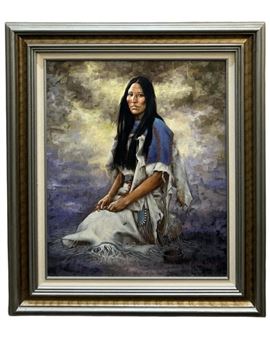 Signed Jacinto Roman Portrait Oil on Canvas - Jacinto Roman