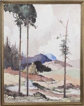 ALBERT GORDON THOMAS RSW (SCOTTISH 1893 - 1970), AMID THE HILLS - Albert Gordon Thomas