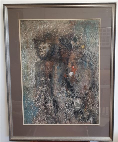 Man with a large hat; Abstract  of a young boy - A. E. Hance