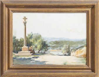 Paisagem com Cruzeiro e Camponesa - Tomaz Pelayo