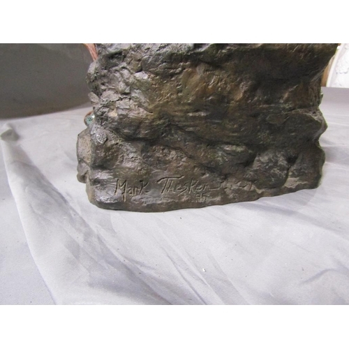 Artwork by Mark Thesker, LARGE CAST HAND PAINTED EAGLE SCULPTURE BY MARK THESKER, Made of hand painted