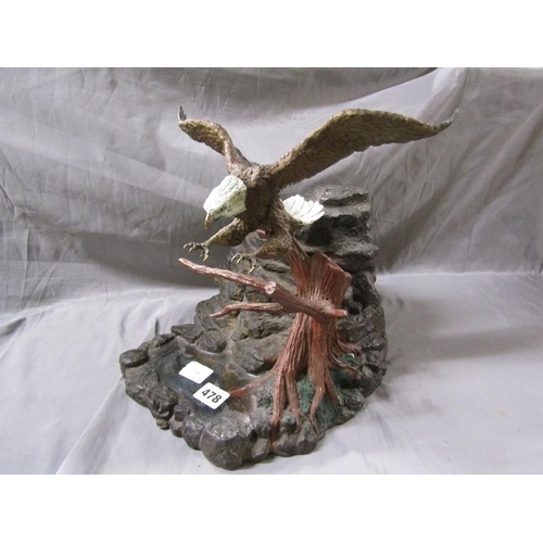 Artwork by Mark Thesker, LARGE CAST HAND PAINTED EAGLE SCULPTURE BY MARK THESKER, Made of hand painted