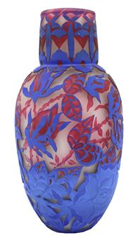 Marialyce Hawke Tricolor Cameo Cut Vase - Marialyce Hawke