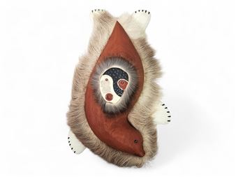 Wooden Seal Wall Hanging w/ Fur Accents - Eddie Lee Lynd