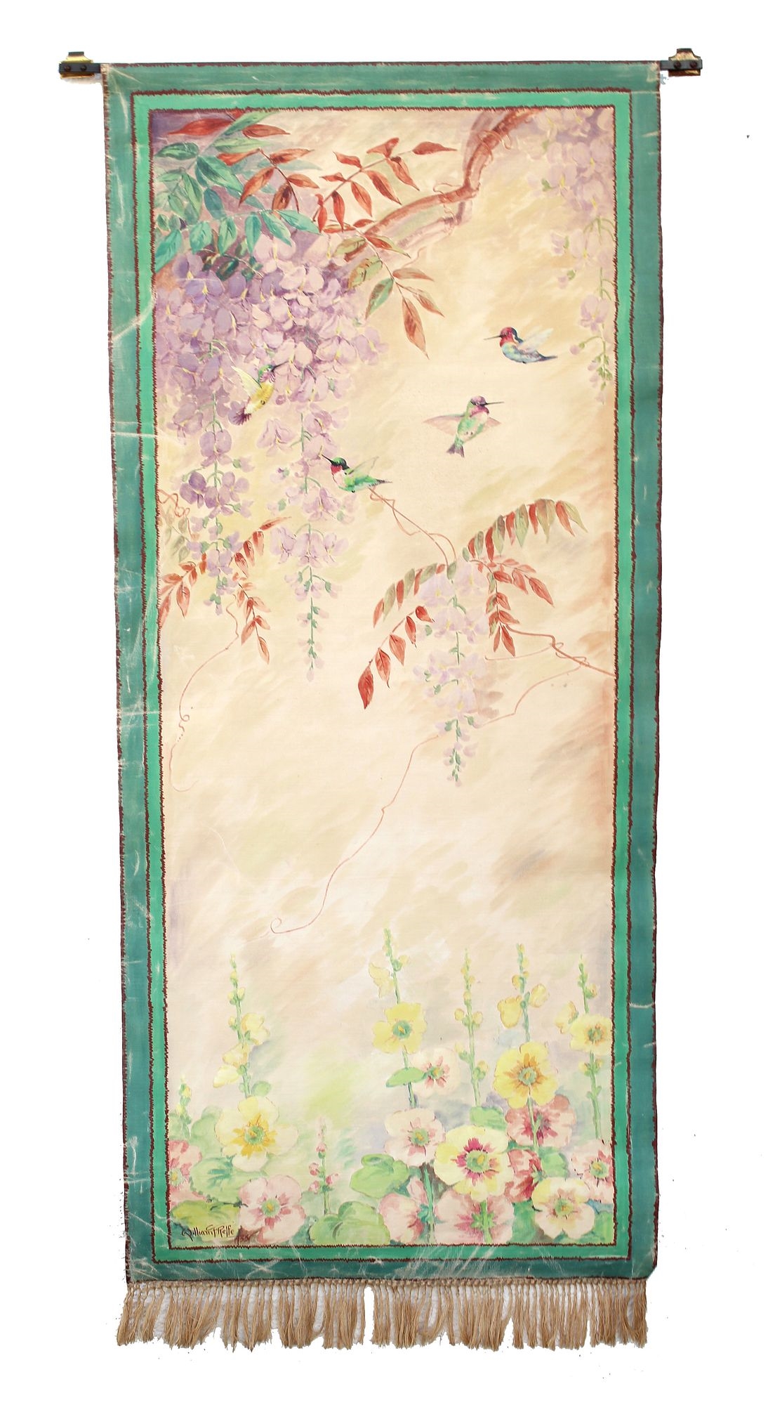 Artwork by William Relfe, William Relfe (1895-1986) American, Hand-Painted Tapestry, Made of Painted Tapestry