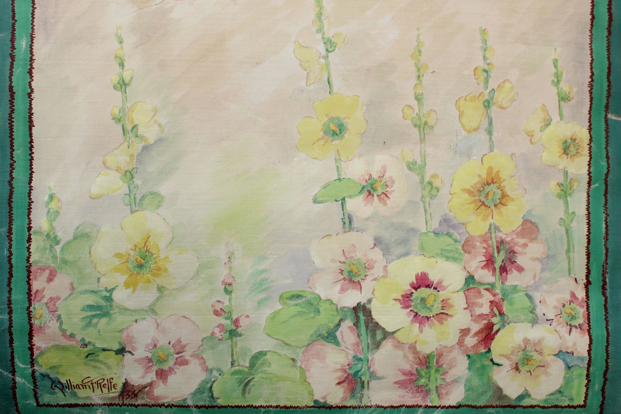 Artwork by William Relfe, William Relfe (1895-1986) American, Hand-Painted Tapestry, Made of Painted Tapestry