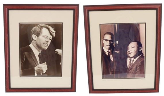 2) Photographs - Robert Kennedy (1968) and Malcolm X/Martin Luther King Jr. (1964 - Robert Kennedy