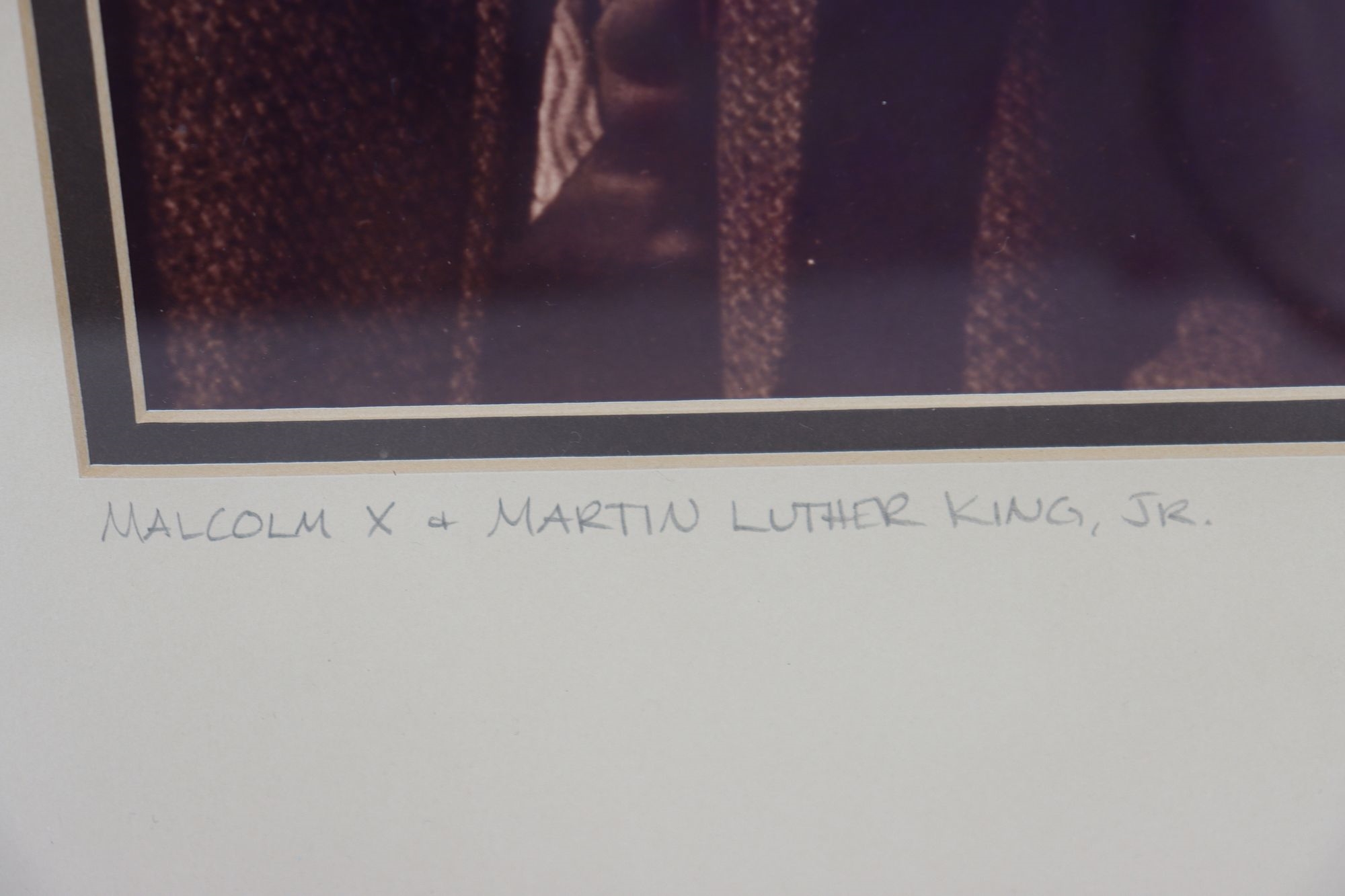 Artwork by Robert Kennedy, 2) Photographs - Robert Kennedy (1968) and Malcolm X/Martin Luther King Jr. (1964, Made of black and white photographs