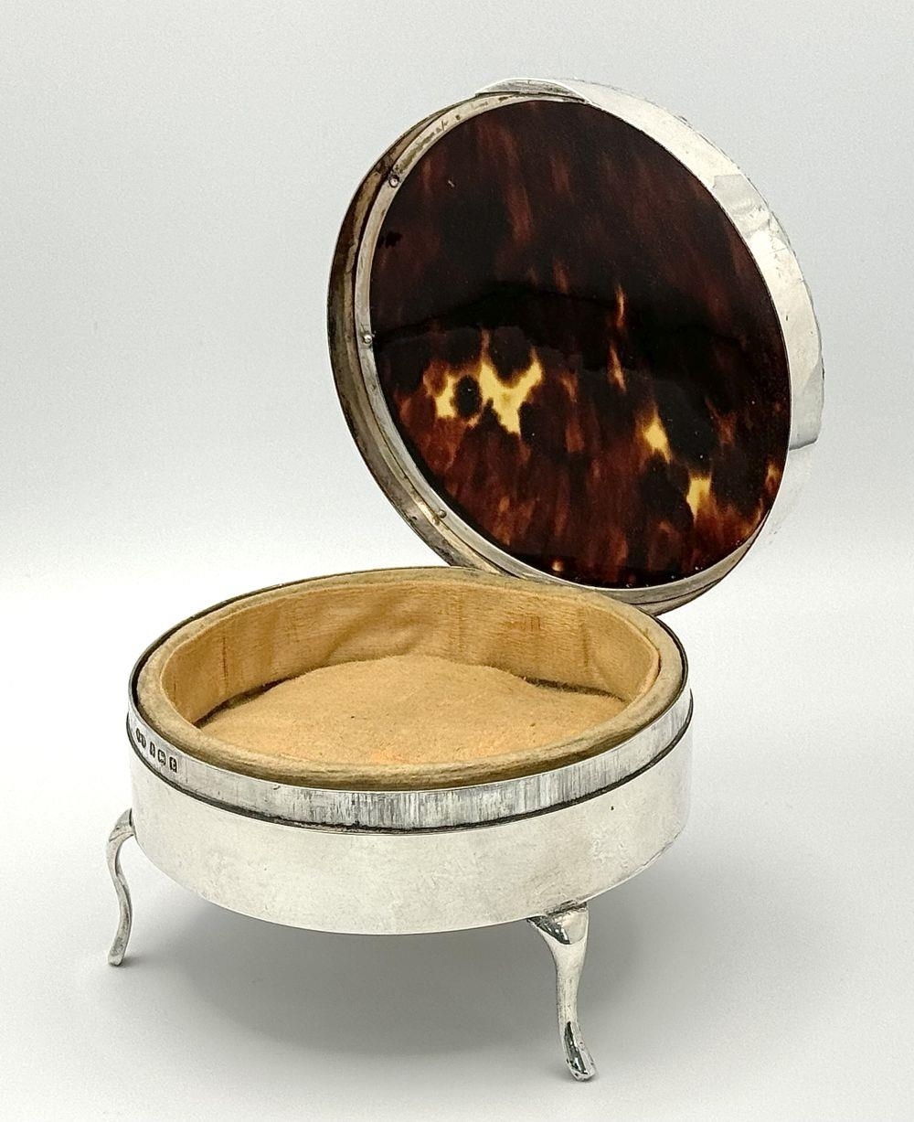 Sterling | An Antique Sterling Silver and Tortoiseshell Trinket Box ...