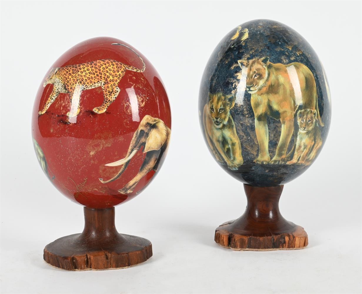 Artwork by Sherry Rowe, OSTRICH EGGS, Made of turned wood