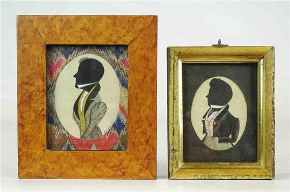 (2) silhouettes. Largest frame overall 6" x 5". Provenance: Descendant of the artist.