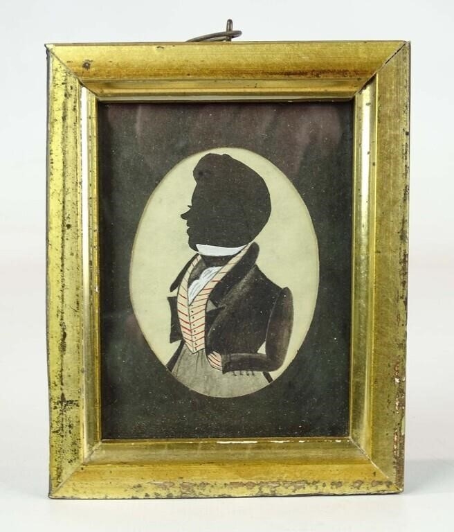 Artwork by Evelyn S. Dubiel, (2) silhouettes. Largest frame overall 6" x 5". Provenance: Descendant of the artist., Made of watercolors